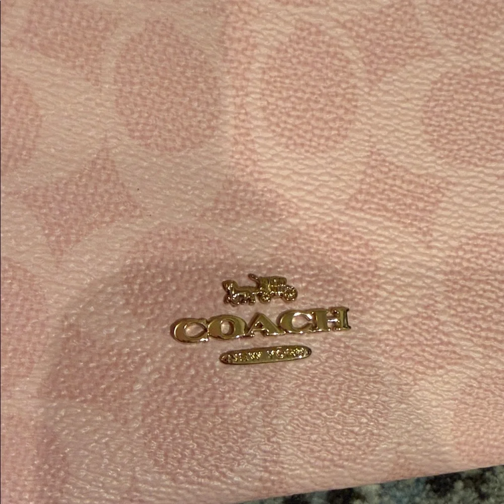 Double Zip Powder Pink Wristlet Clutch - Picture 3 of 5